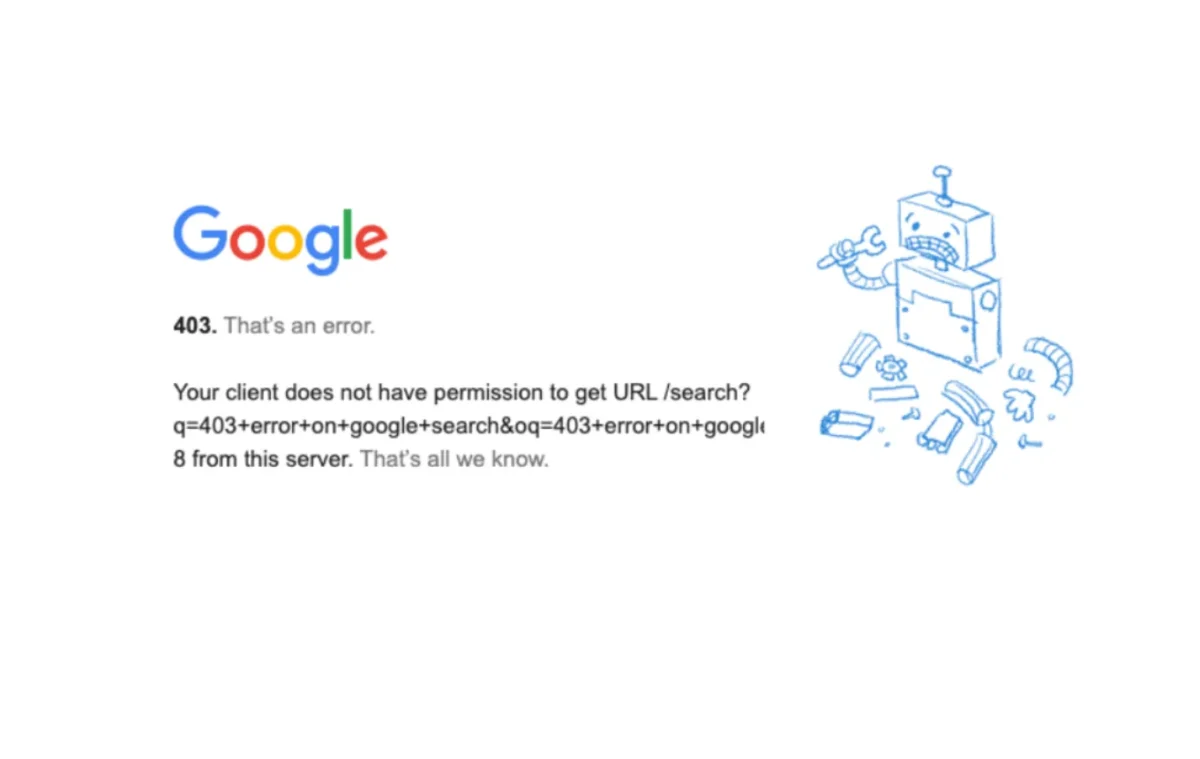 How To Solve 403 Error On Google Search